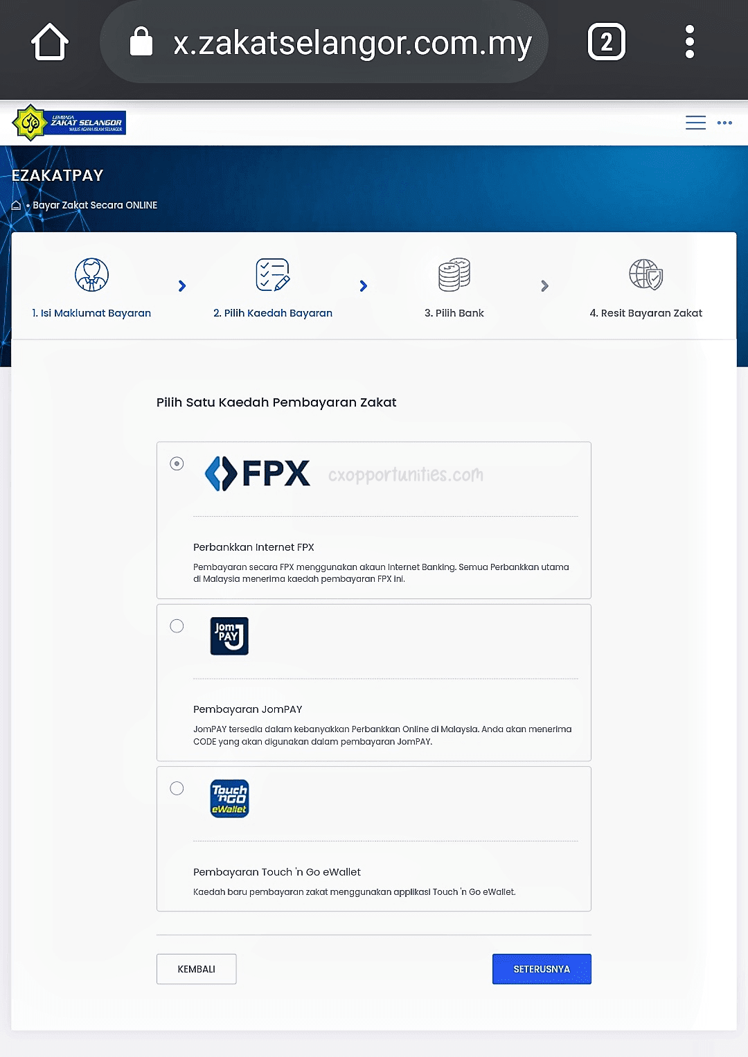 bayar zakat online selangor