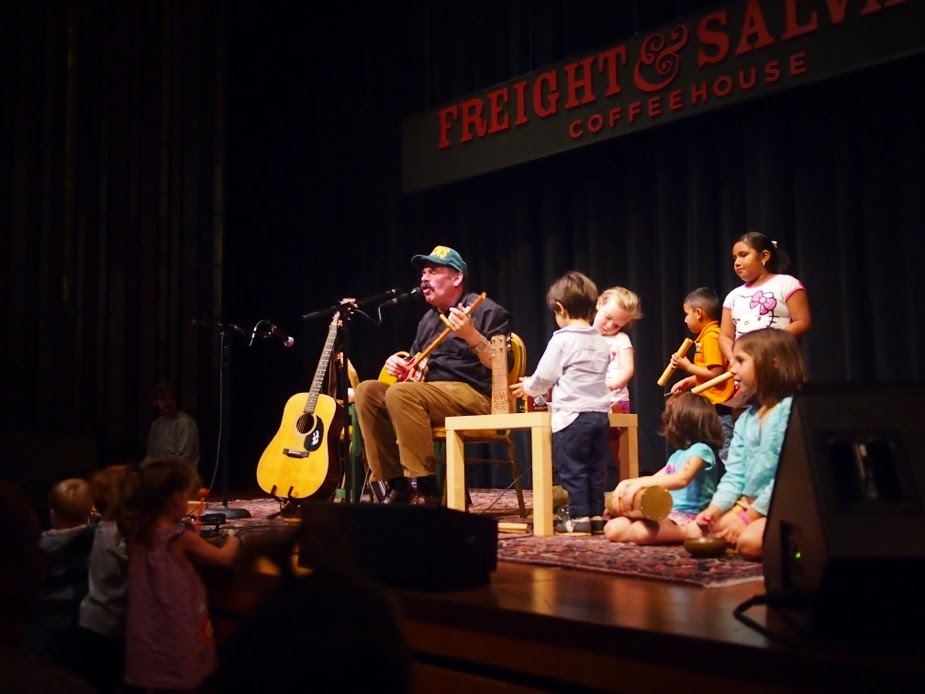 Stephen performing a family concert at the Freight and Salvage in Berkeley, California