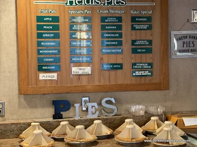 pie menu at Heidi Pies in San Mateo, California