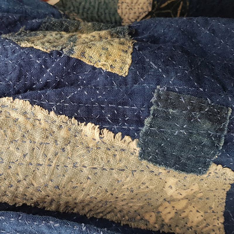 Traditional sashiko embroidery