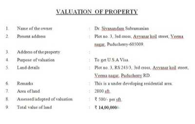 valuation report for building
