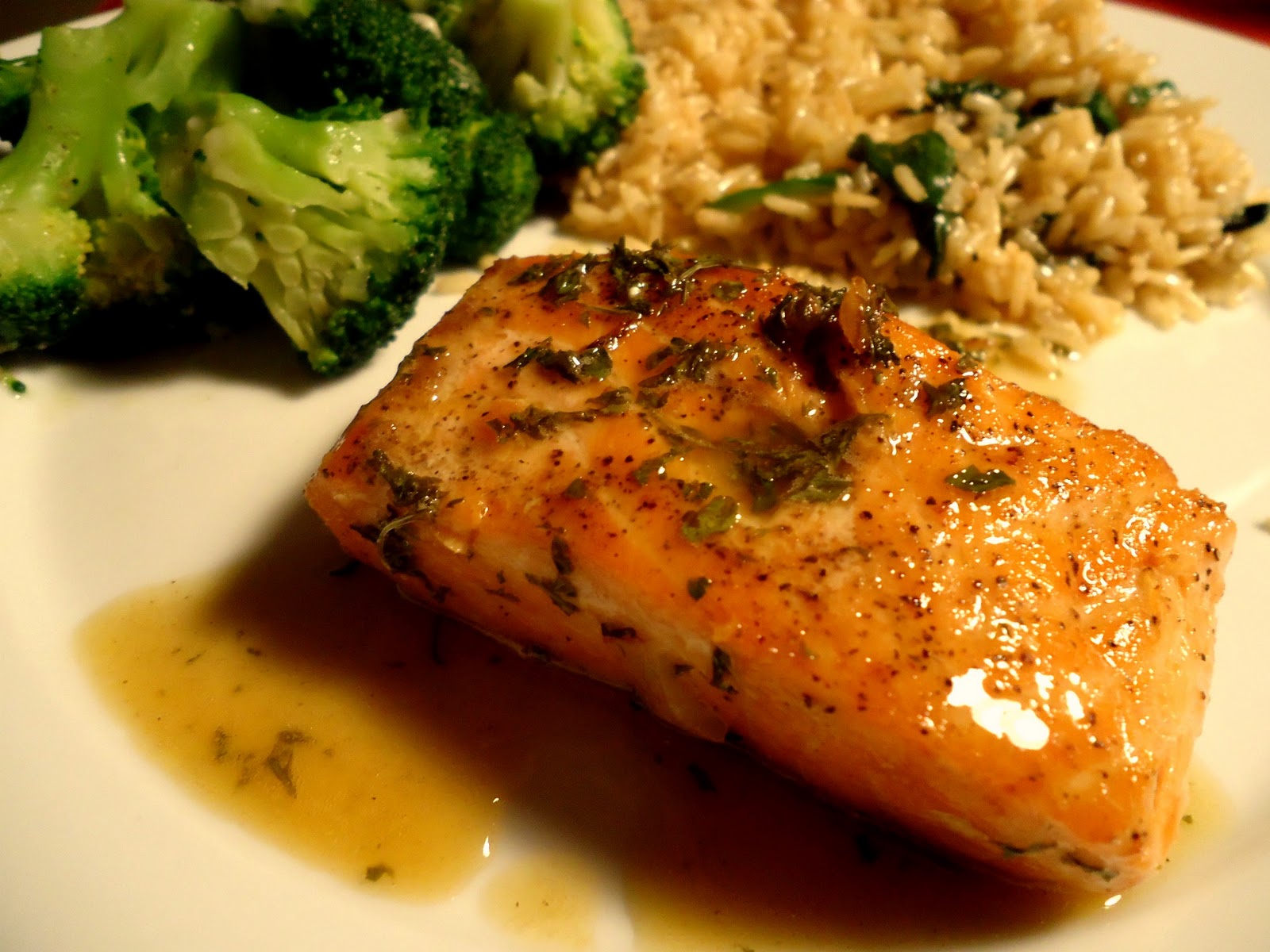 This Woman Cooks Salmon with White Wine and Lemon Sauce