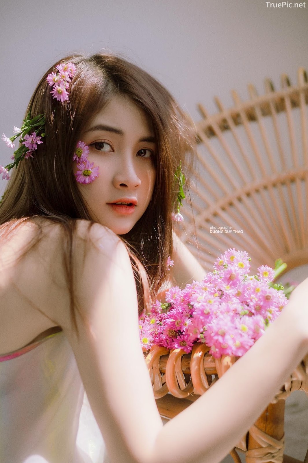 Vietnamese beautiful model Vu Thanh Huong - Fairies purple chrysanthemum - Picture 13
