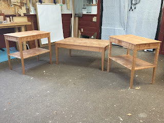 Coffee Table and End Table made of cherry and curly cherry