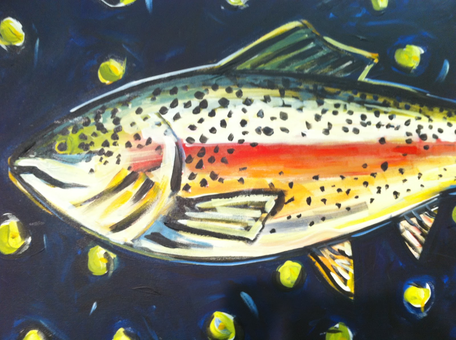 Devine Paintings Speckled Trout with Polka Dots