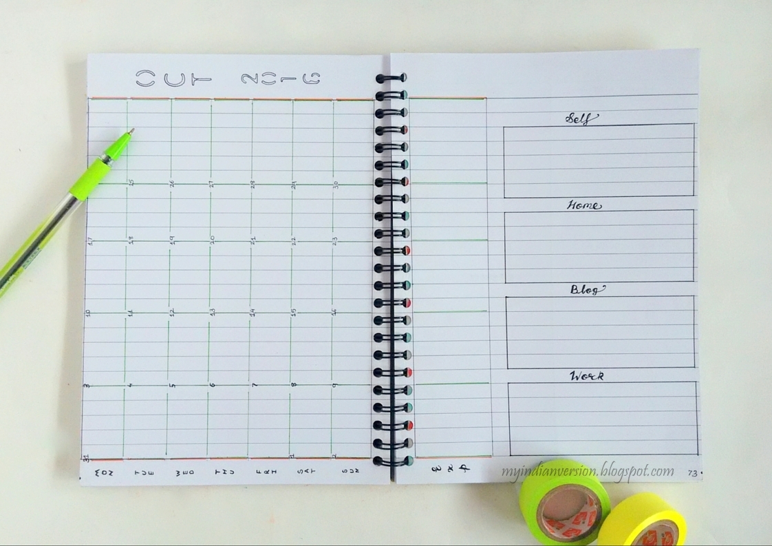 my indian version bullet journal monthly layout ideas how to make a monthly calendar