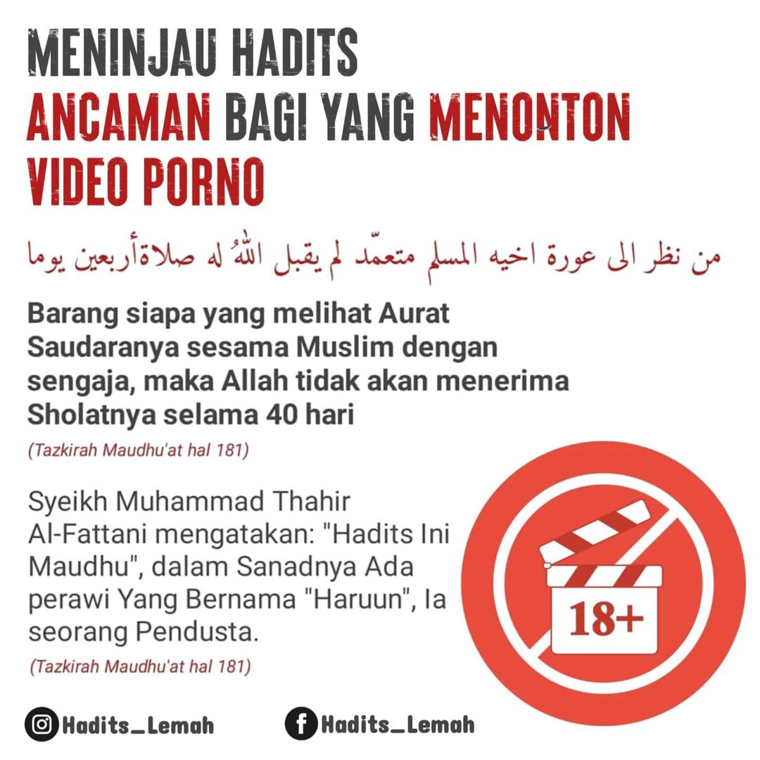 Foto Dakwah: Hadist palsu : ancaman melihat aurat video porno sholat tidak  diterima 40 hari