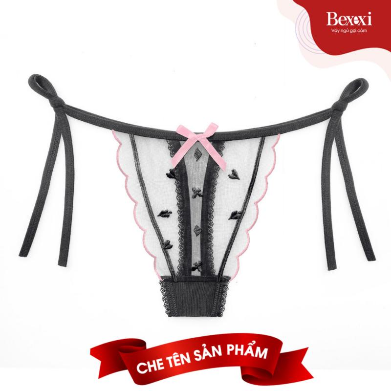 QUẦN LÓT REN LƯỚI LỌT KHE CỘT DÂY ĐÍNH NƠ Q2026