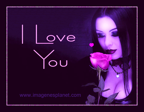 Images of a beautiful woman with rose and heart Animated love