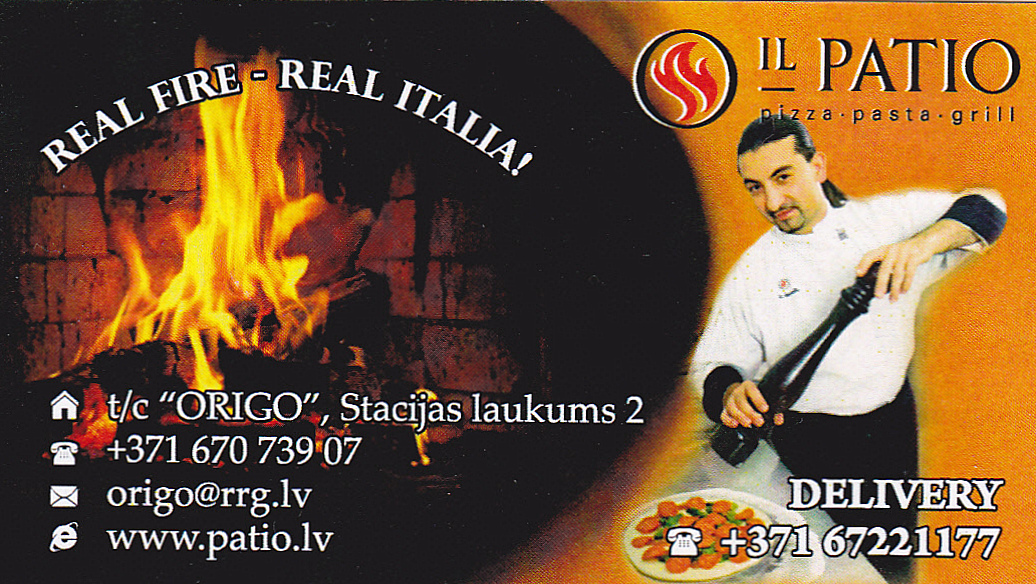 The traveler's drawer IL PATIO, pizza · pasta · grill. Riga (Latvija