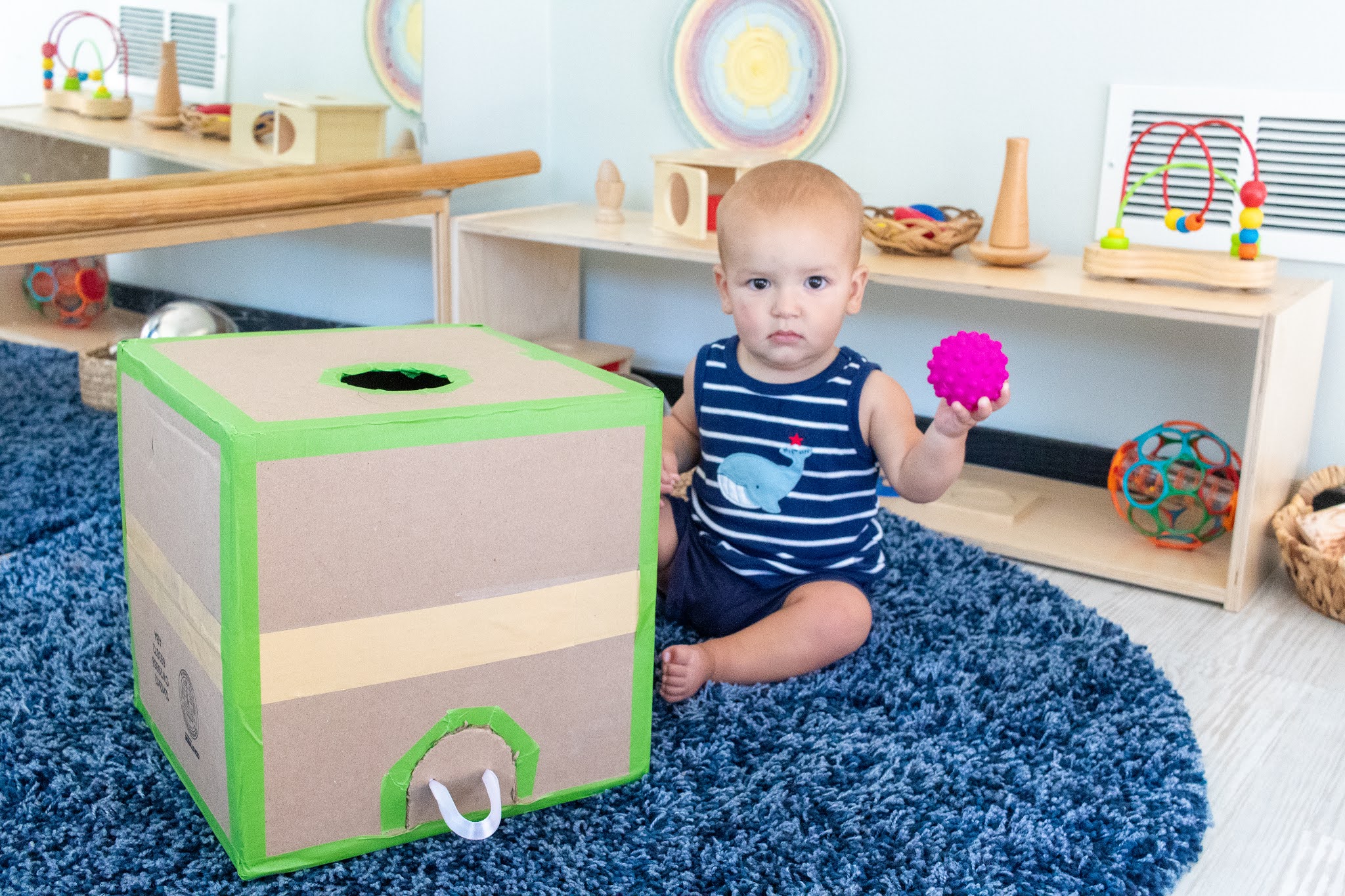 A Giant Montessori Object Permanence Box DIY