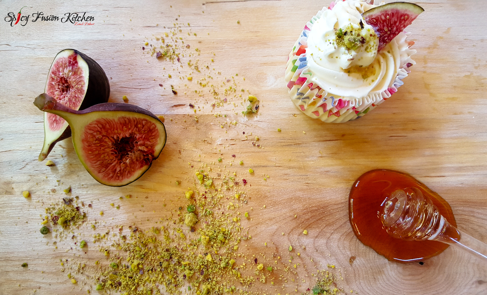 Fig, Pistachio and Honey Sponge Cake Recipe Spicy Fusion Kitchen