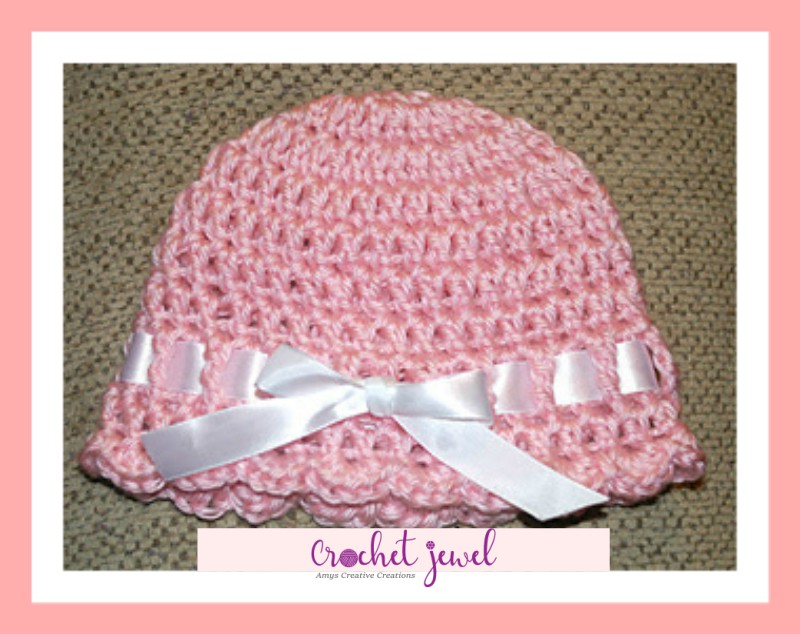 Amy's Crochet Creative Creations Crochet Baby Ribbon Hat (03 months)