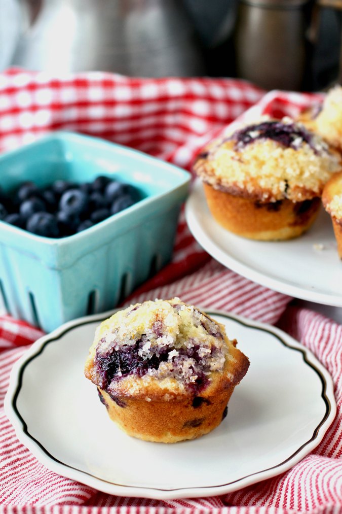 Blueberry Muffins with Blueberry Jam & Lemon Sugar Topping Karen's