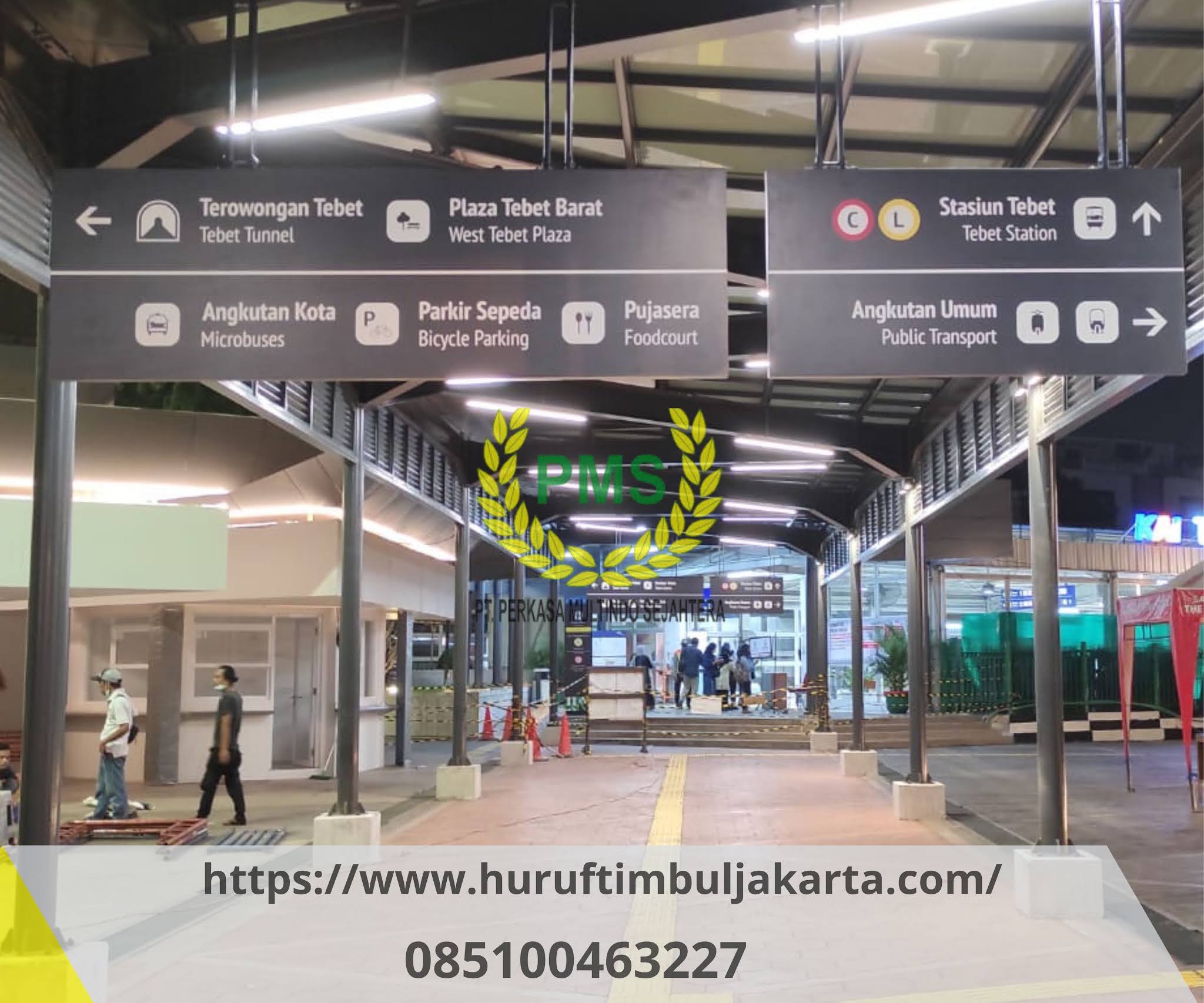 Huruf timbul Jakarta, pembuatan Signage Petunjuk arah Stasiun Tebet