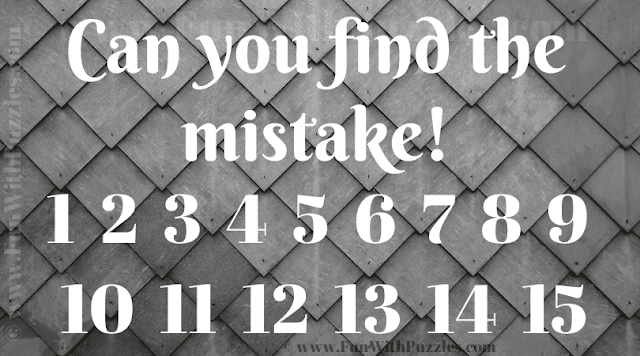 Can you find the mistake! 1 2 3 4 5 6 7 8 9 10 11 12 13 14 15