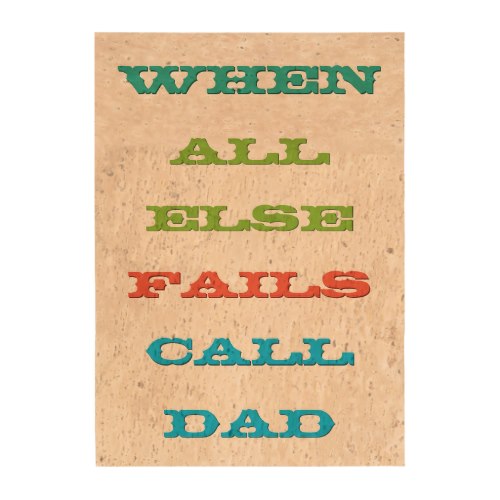 Call Dad | Dorm Room Hostel Cork Paper Poster