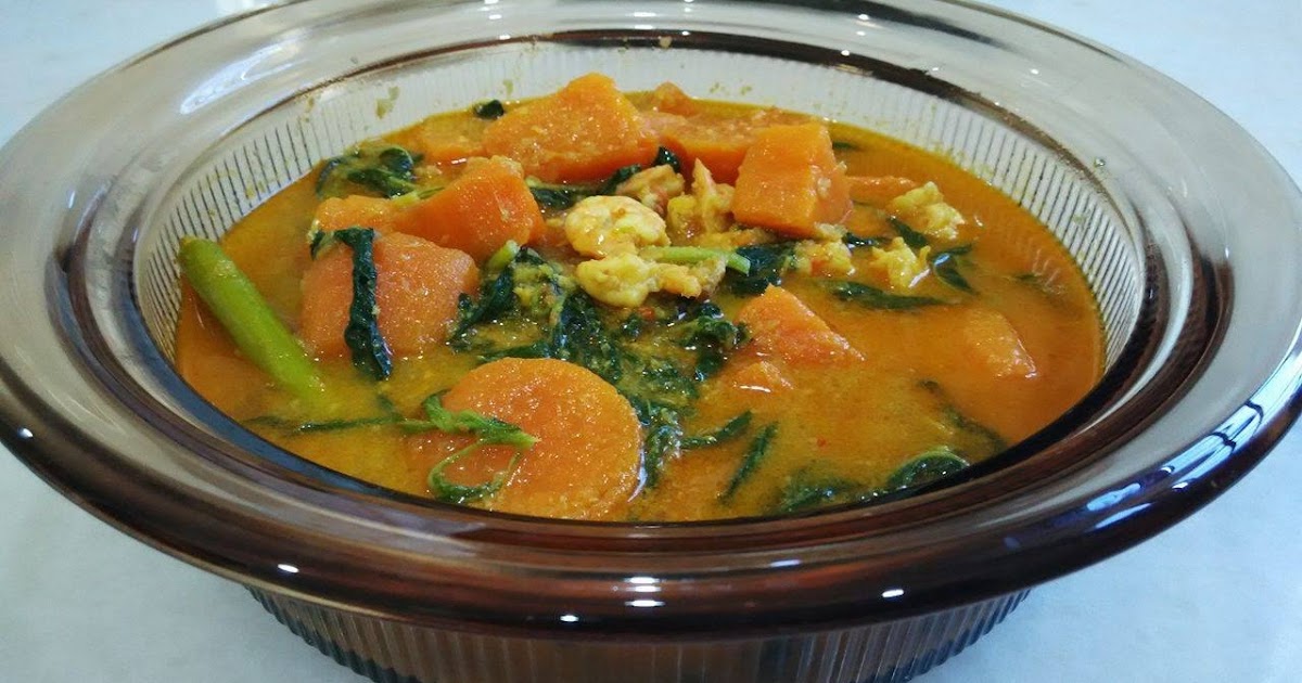 MASAK LEMAK PRAWN ,SWEET POTATOES WITH SPINACH