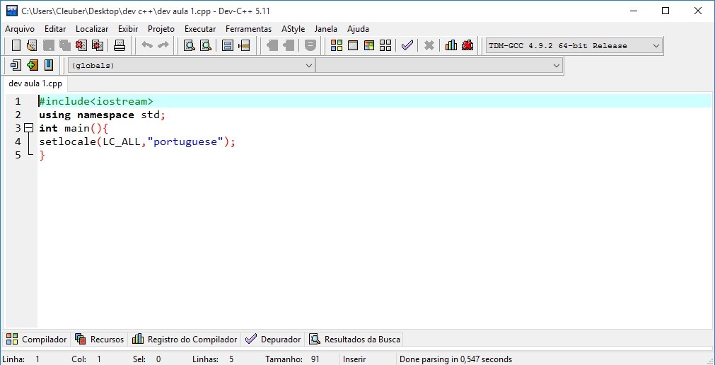 Universe Tutorial | Tutoriais, Downloads e Curiosidades: DEV-C++ #2 ...