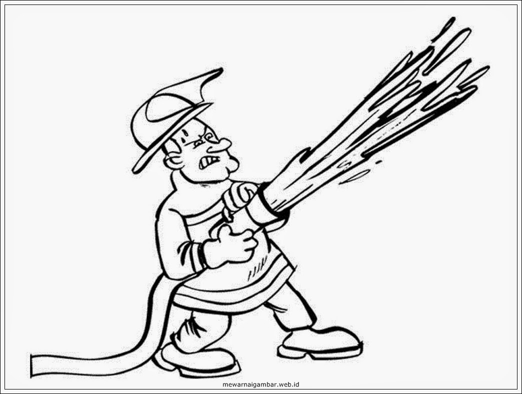 Mewarnai Gambar Profesi Pemadam Kebakaran | Mewarnai Gambar