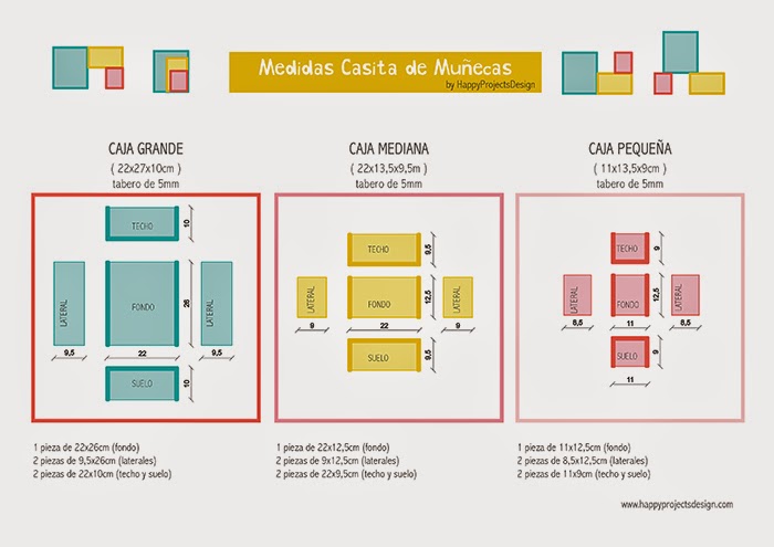 medidas y planos para casita de muñecas modular DIY