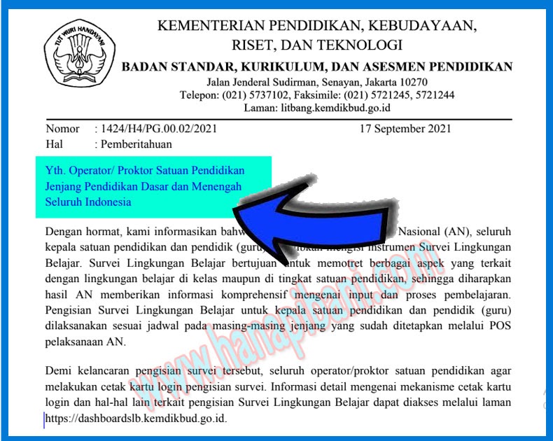 Login survei lingkungan belajar