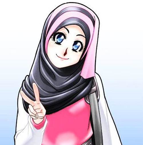  dp bbm wallpaper animasi foto cewe muslimah cantik imut buat hp