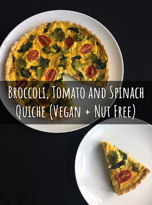Broccoli, Tomato and Spinach Quiche (Vegan + Nut Free)