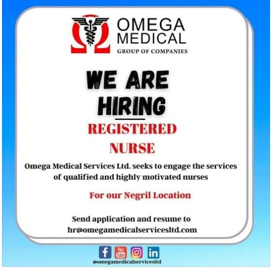 Registered Nurses (Negril, Jamaica) Omega Medical Group of Companies