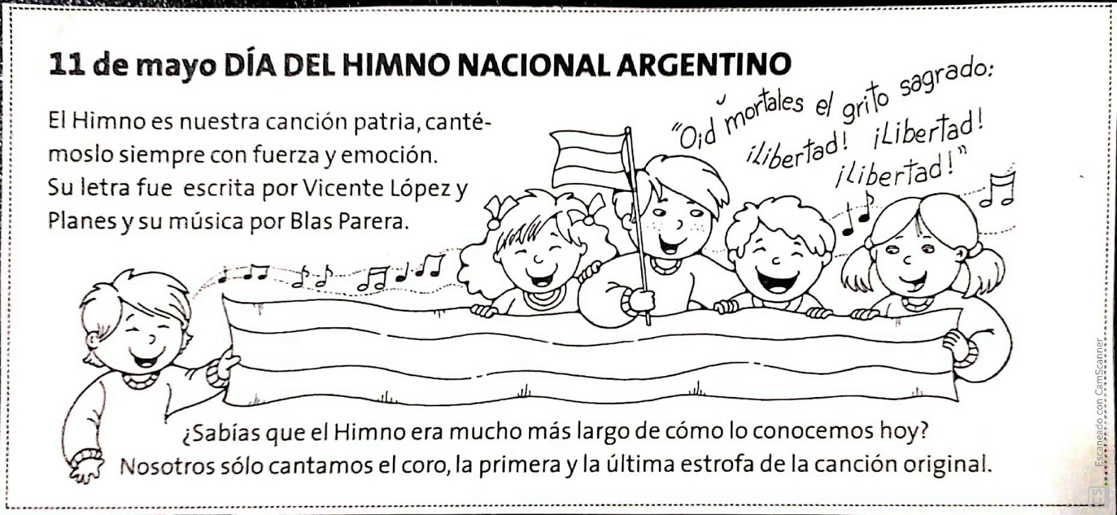 Dia Del Himno Nacional Argentino Dibujos Para Ninos Kulturaupice