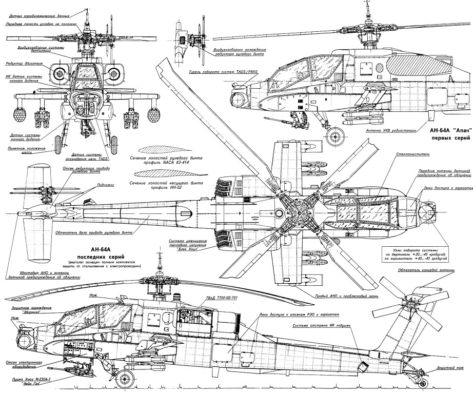 Apache Helicopter drawings ~ Vehicles Wall