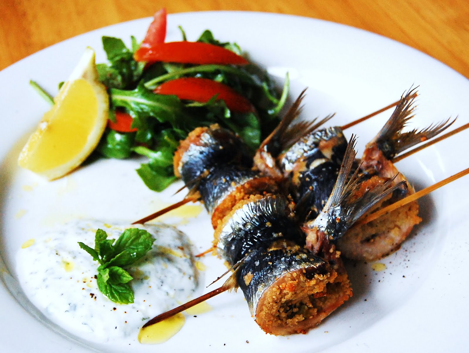 Balconykitchen Sardine ripiene di cous cous con yogurt menta e limone.