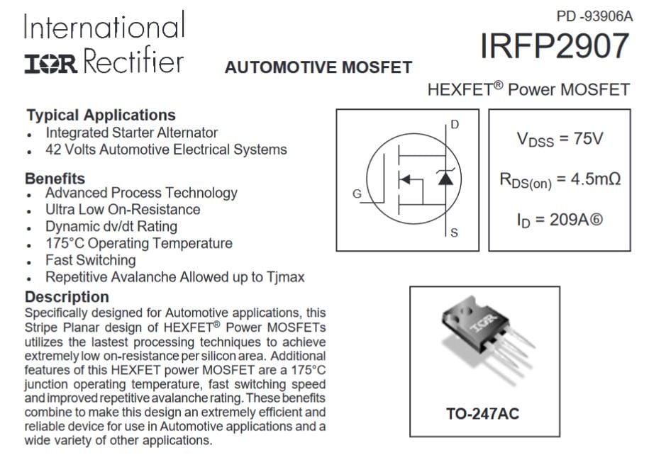 How To Calculate MOSFET Rating On Inverter