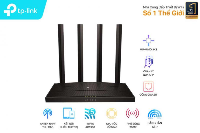 Bộ phát Wifi Tplink băng tần kép AC1900-Archer C80