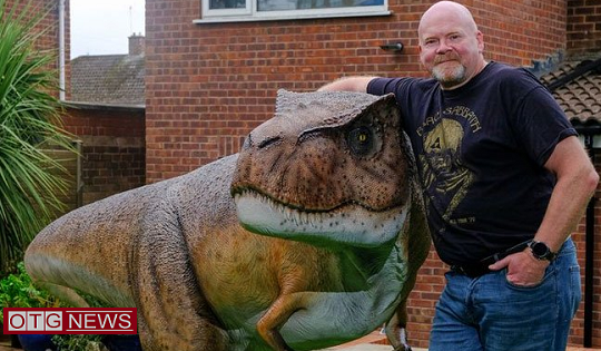 The giant temple brought the dinosaur home to please his British wife