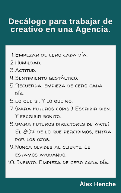 Decalogo para trabajar de creativo