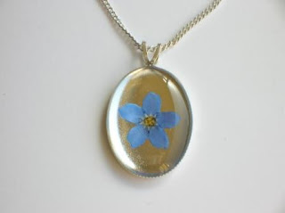 Sterling silver forget me not pendant