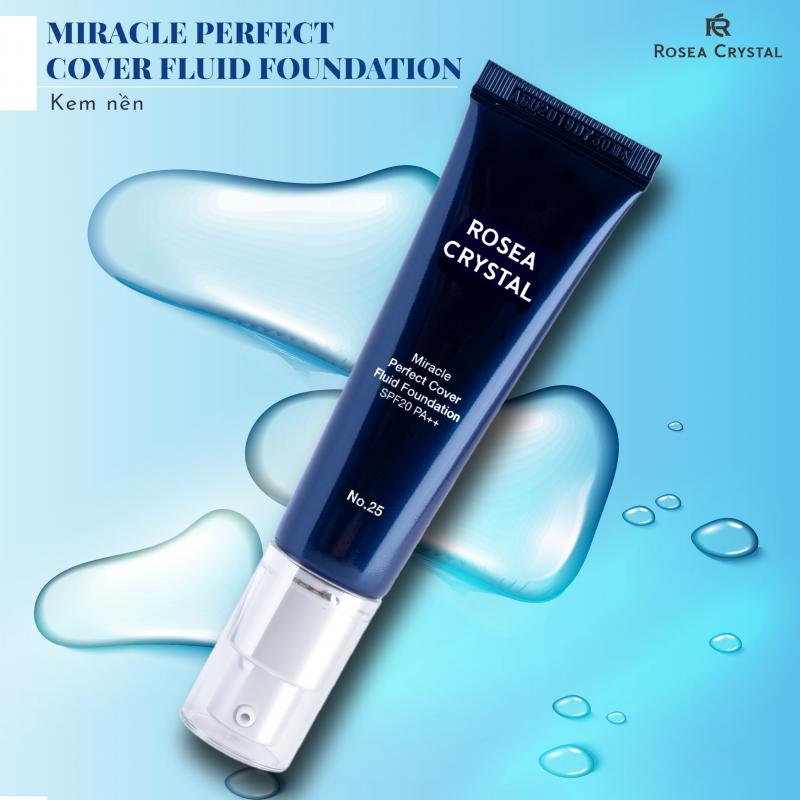 Kem Nền Rosea Crystal Miracle Perfect Cover Fluid Foundation No25