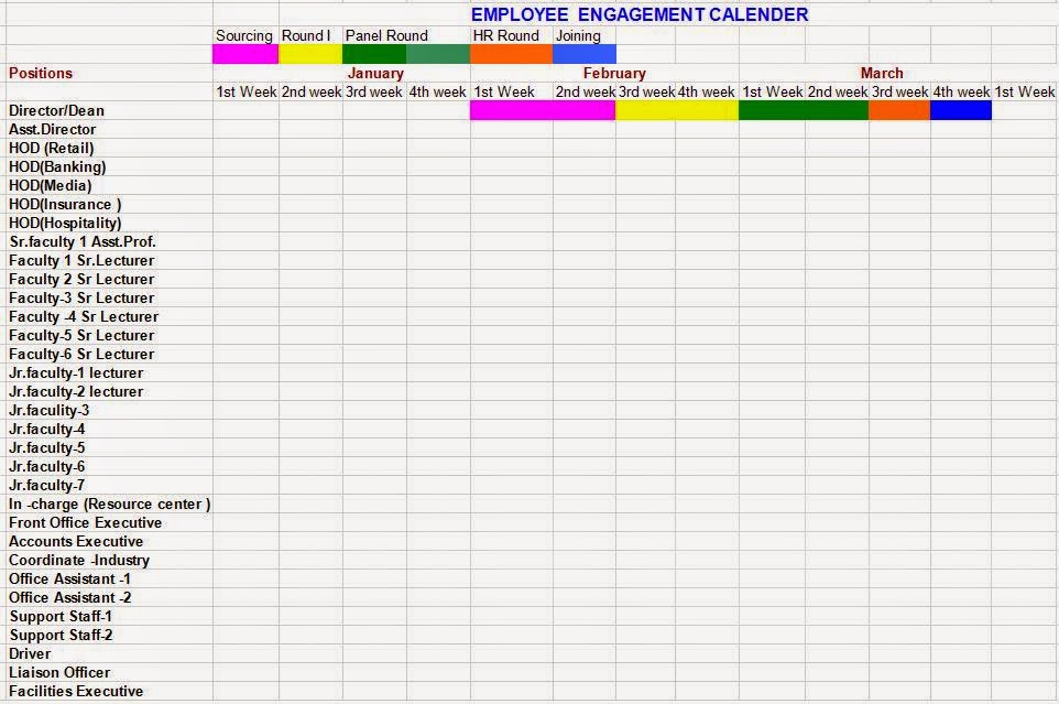 Employee Engagement Calendar Format