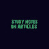 Study notes on Articles(A, An, The) For SSC, BANK and other competitive exams