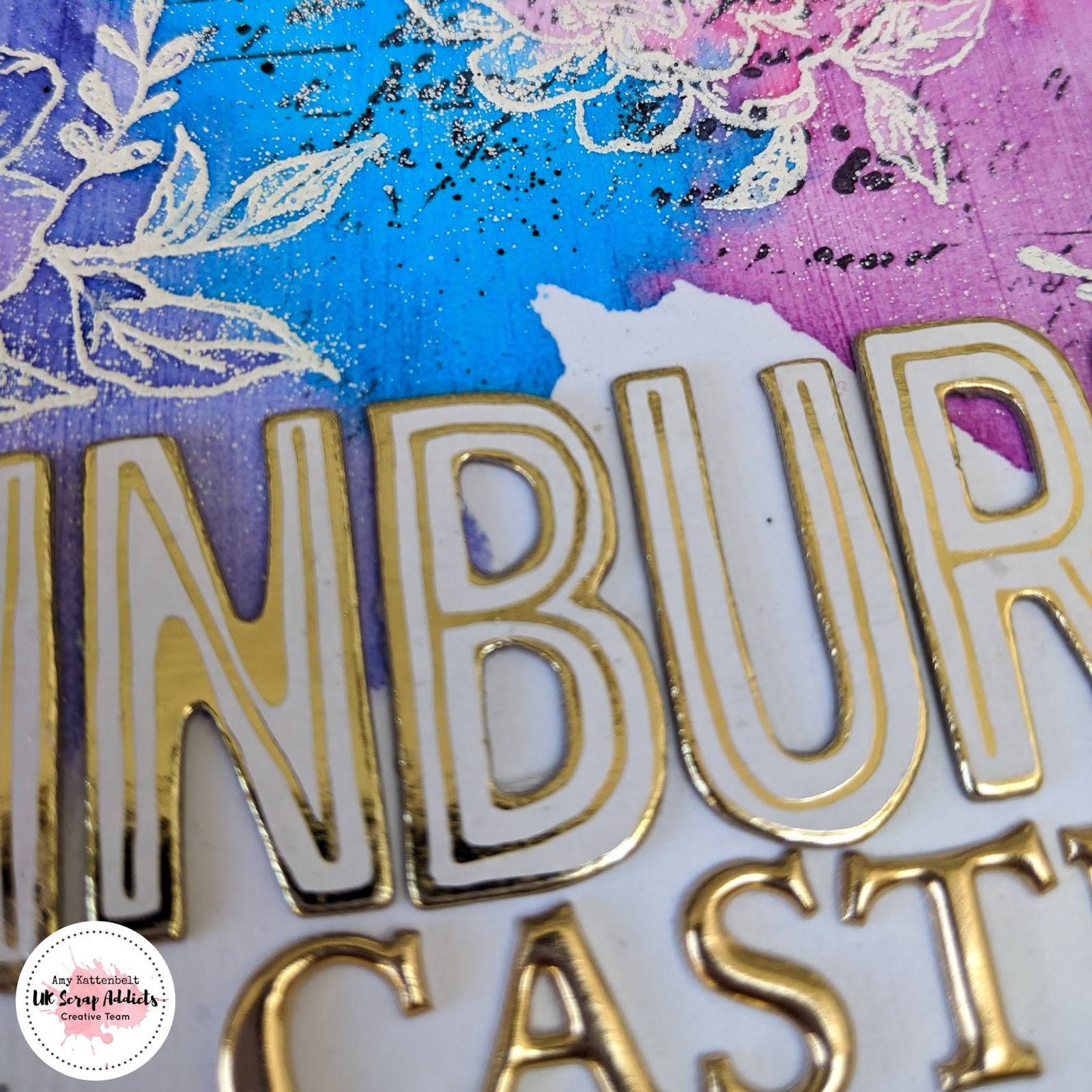 UK Scrap Addicts Edinburgh Castle Stamping Amy Kattenbelt