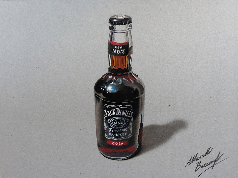 Rum and Coke Bottle Drawing Marcello Barenghi
