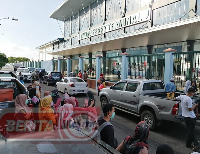 TERMINAL FERI TAWAU DIBUKA, 134 WARGA INDONESIA TERKANDAS DIHANTAR PULANG