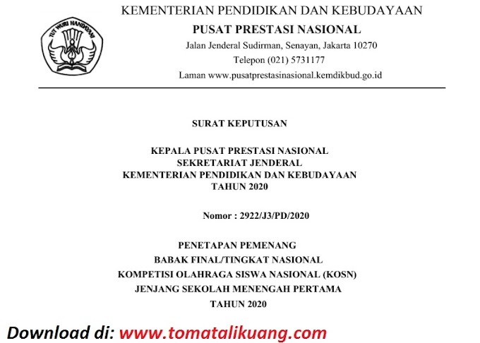Kosn Juklak O2sn Smp 2020 Pdf Juknis Kosn Smp Tahun 2020