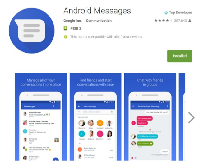 تشفير رسائل مستخدمي Android Messages من جوجل