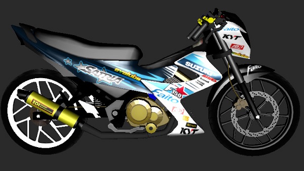 Download Mod Motor Drag Bike Satria Fu Rafid Topan Replace FCR900 GTA