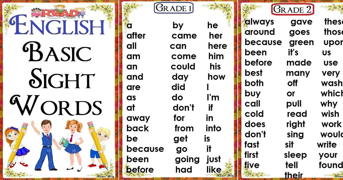 English BASIC SIGHT WORDS Grade 1 8 Free Download DepEd Click