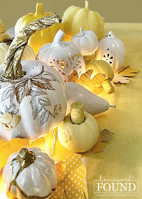 Thanksgiving,tablescapes,entertaining,fall,holiday,seasonal,diy decorating,paper crafts,pumpkins,painting,colorful home,Thanksgiving table decor,Thanksgiving table, paper leaves,painted pumpkins.