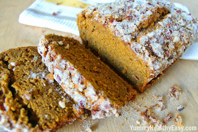 A combination of pumpkin bread and gingerbread with an addition of quinoa to make it moist and healthy
