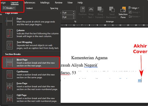 Cara Membuat Nomor Halaman Romawi dan Angka Di Word